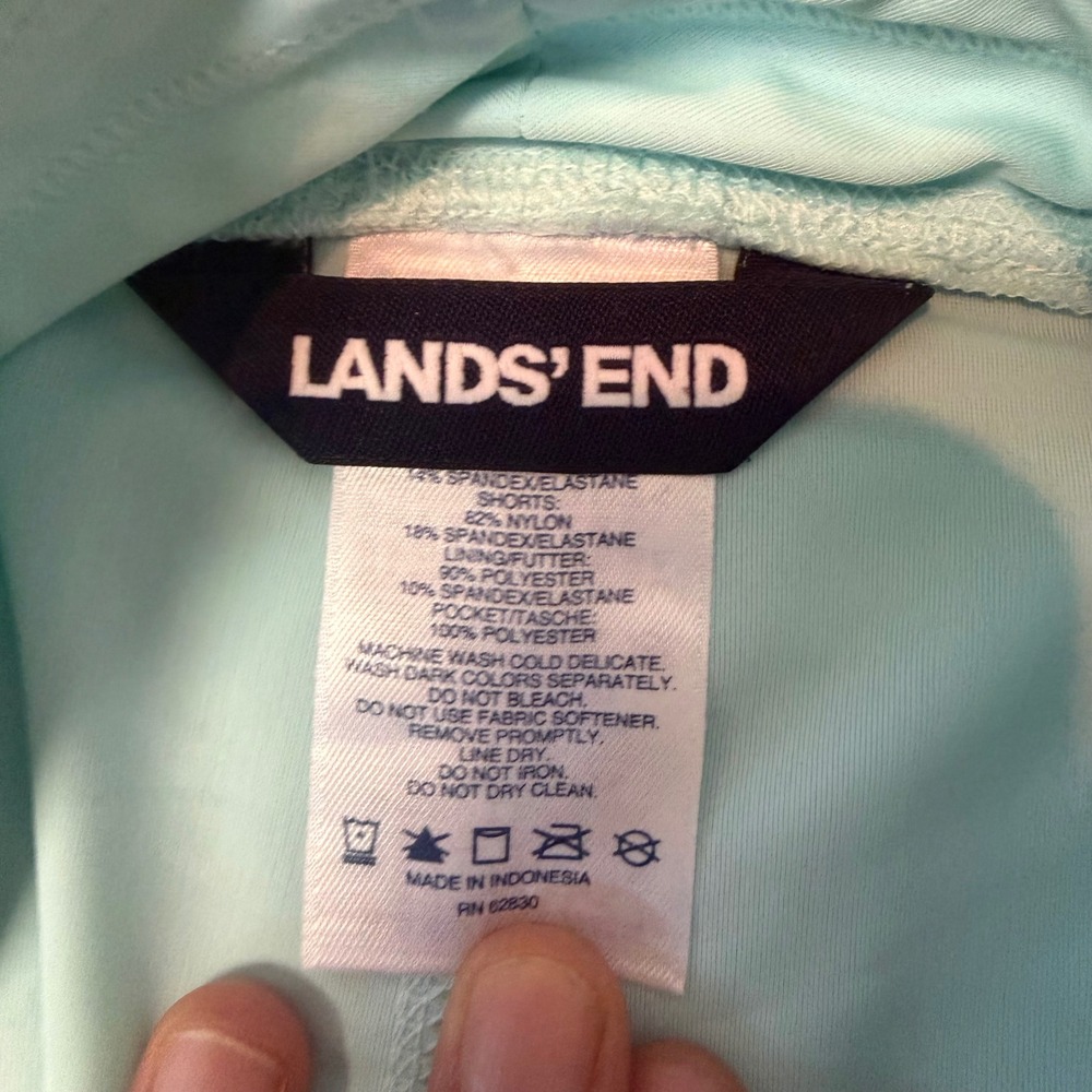 Lands End Blue Gingham Golf Skort Womens Tennis Pickleball Active Skirt Pockets - Picture 11 of 12